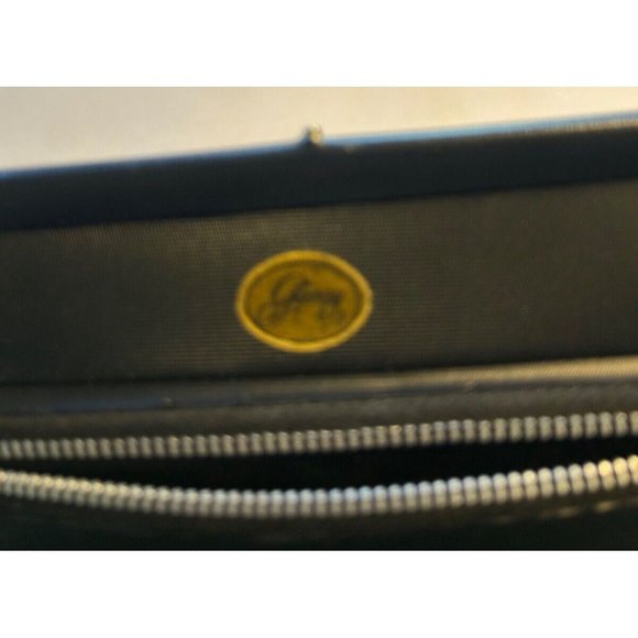 Vintage 1950's Black Leather Clutch Purse Retro Convertible Handle - Picture 5 of 9